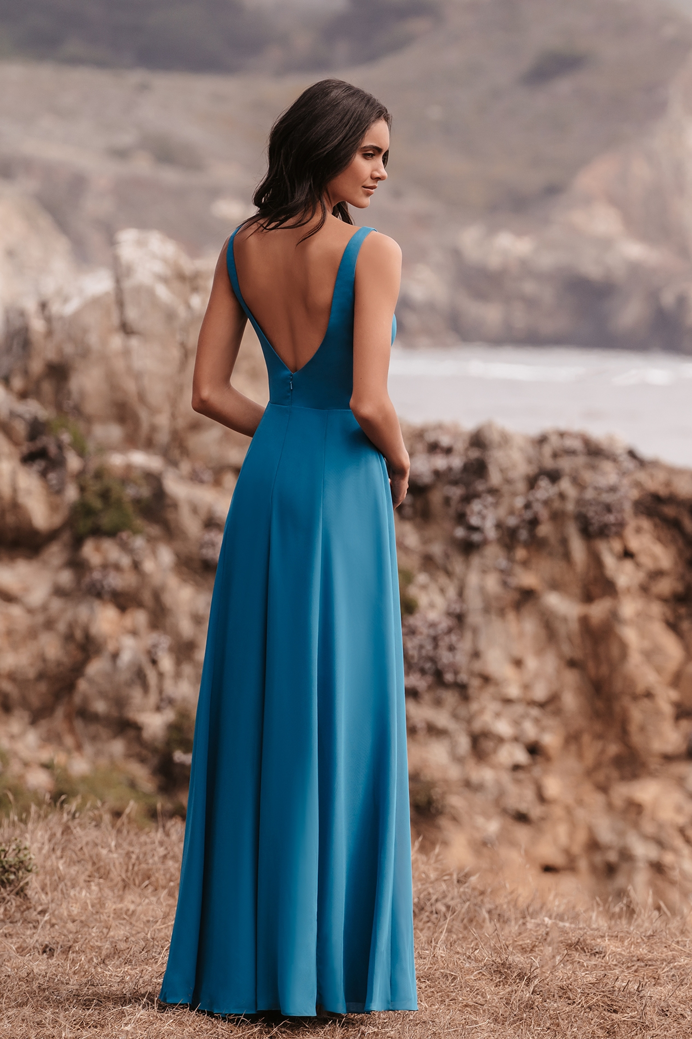 floral chiffon dress maxi Sage Ditsy Floral Chiffon Ruffle High Slit Maxi Dress